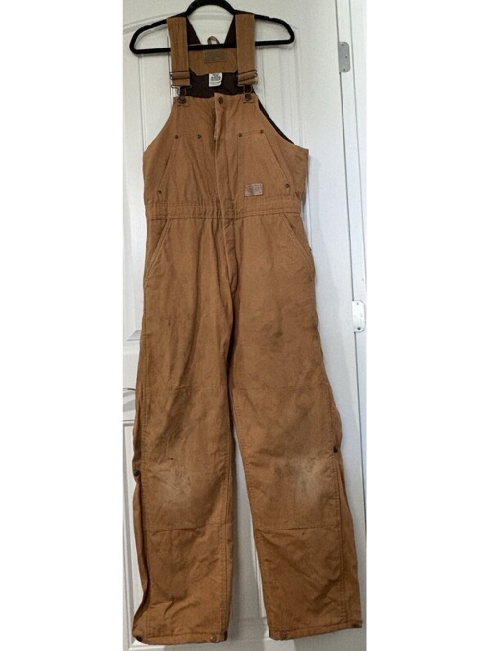 C.E. Schmidt Men's Medium Tall Brown Quilt Lined Duck Canvas Bib Overalls